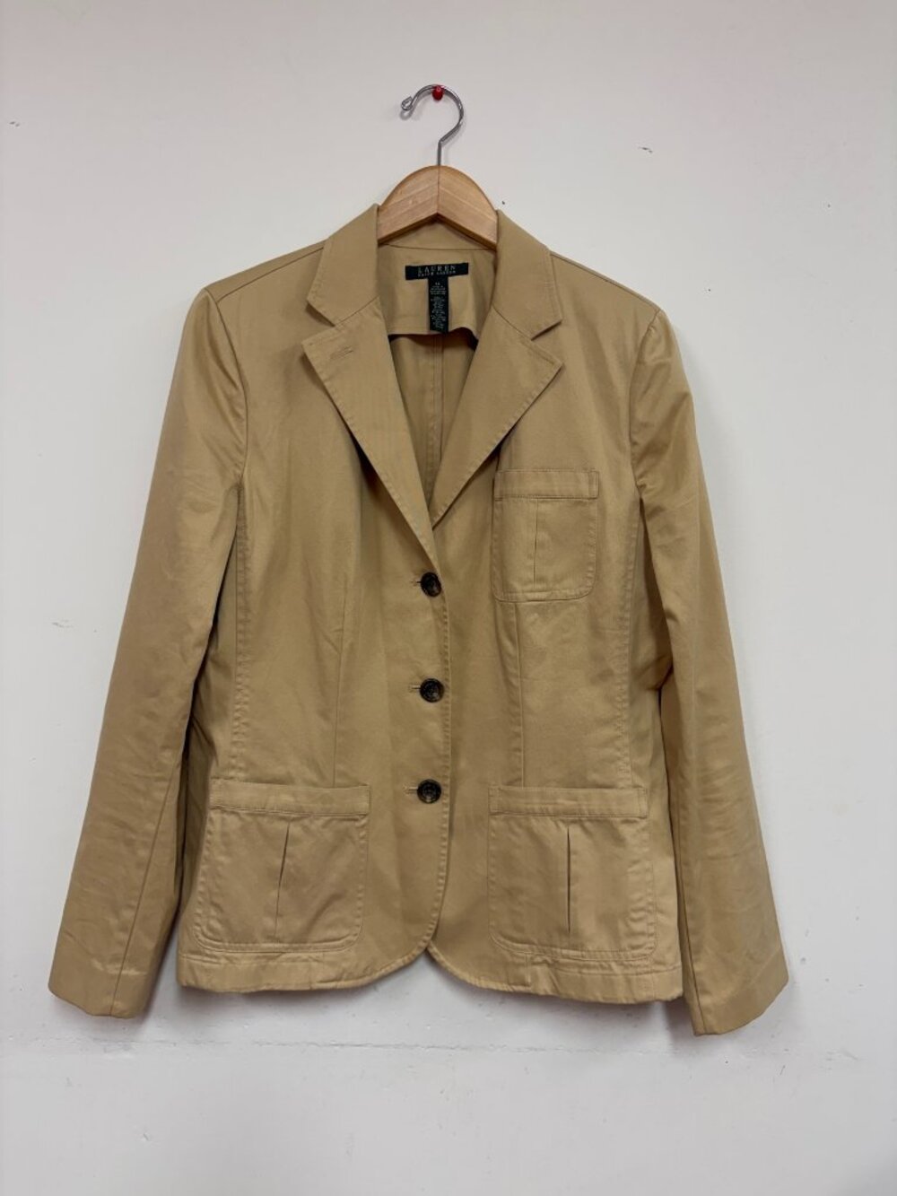 Lauren Ralph Lauren Tan Cotton Safari Utility Blazer